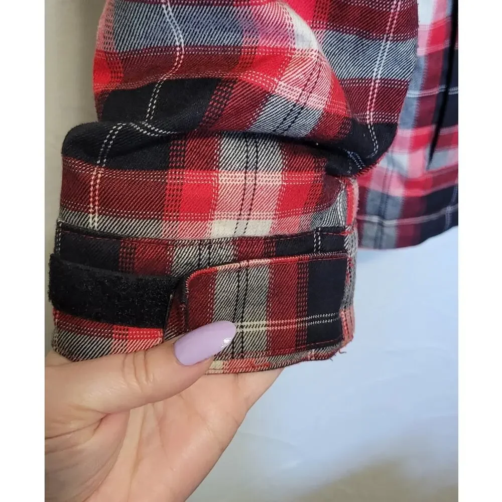 Burton Boys Large Uproar Red Plaid Snowboard Jacket